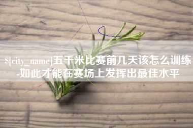 长岭五千米比赛前几天该怎么训练-如此才能在赛场上发挥出最佳水平