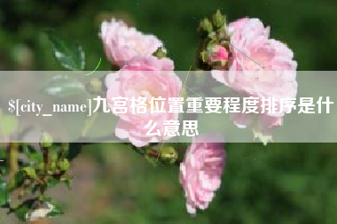 长岭九宫格位置重要程度排序是什么意思