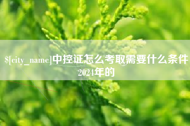 长岭中控证怎么考取需要什么条件2024年的